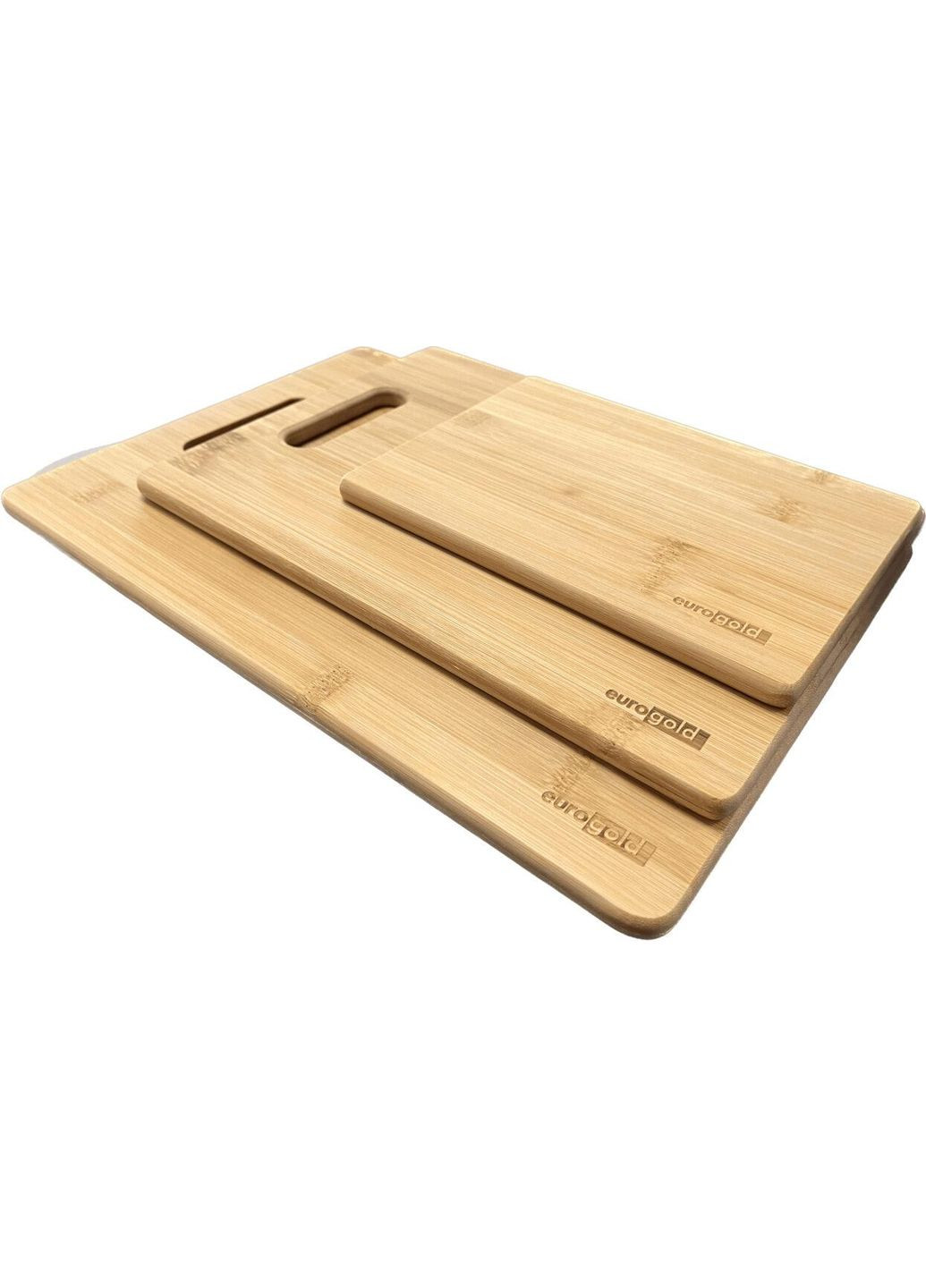 Набор бамбуковых кухонных досок 3 шт 20 см, 28 см, 33 см Eurogold (336948334)