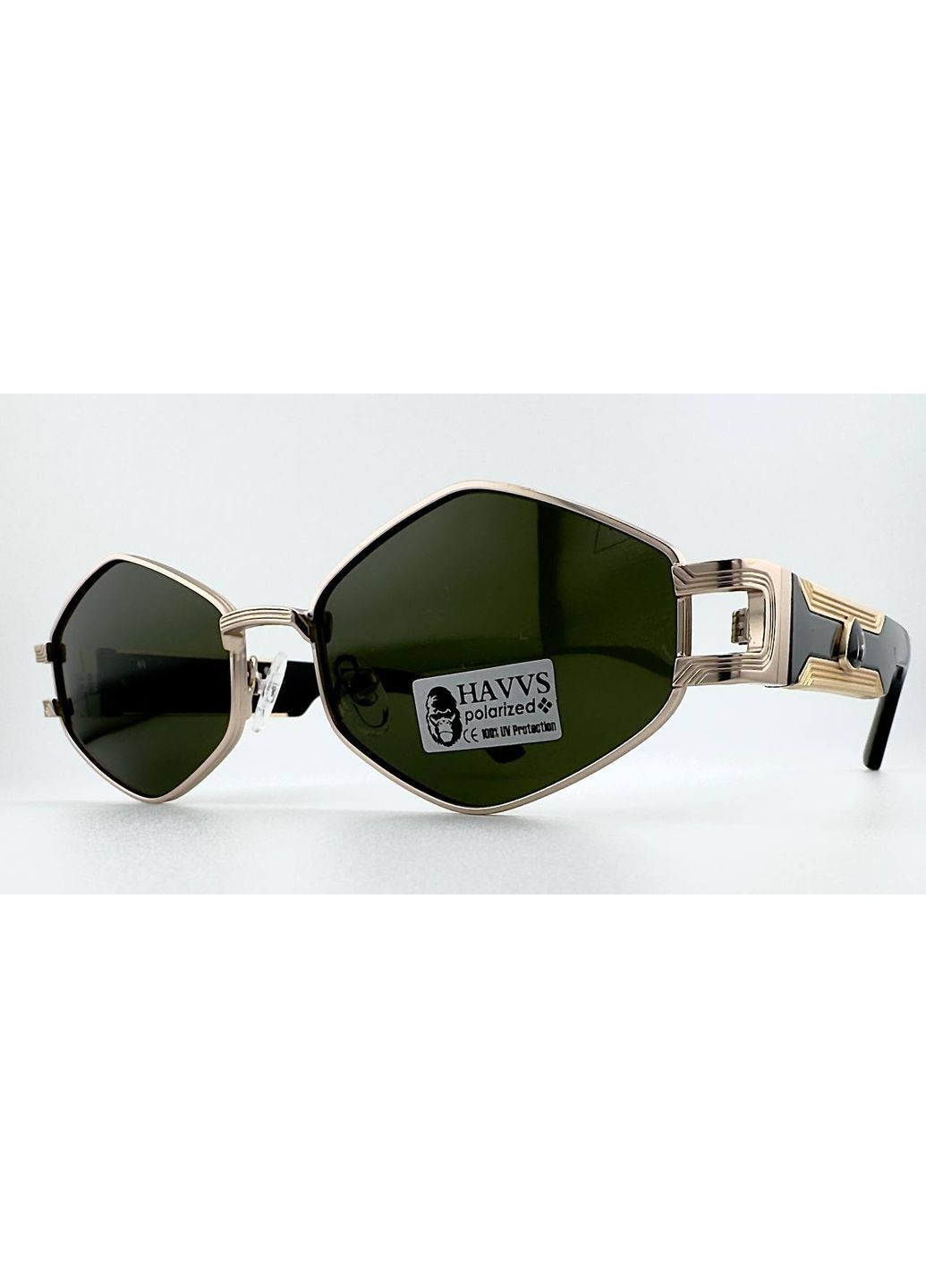 Солнцезащитные Очки HV68138 C Polarized с Поляризацией, Золотистые с Черным Havvs (396464007)