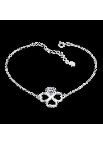 Серебряный браслет на тонкой цепочке с фианитами. No Brand (354721998)