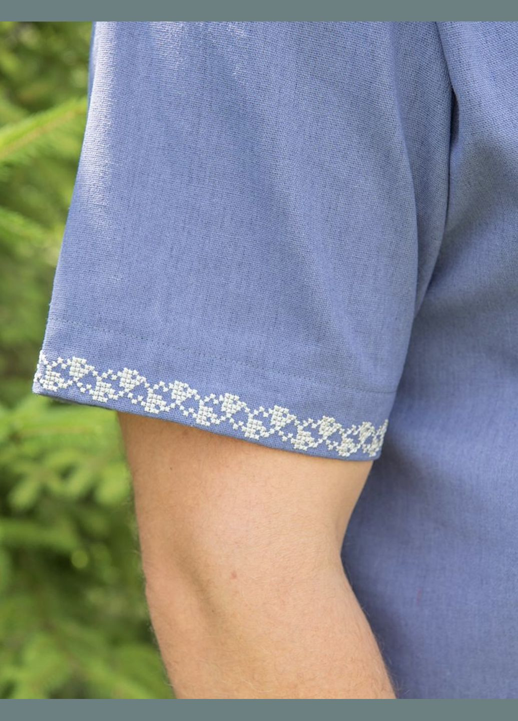 Синяя мужская вышиванка скала V&V (300358870)