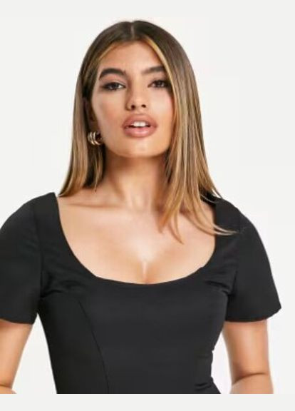 Черное коктейльное платье футляр Asos однотонное