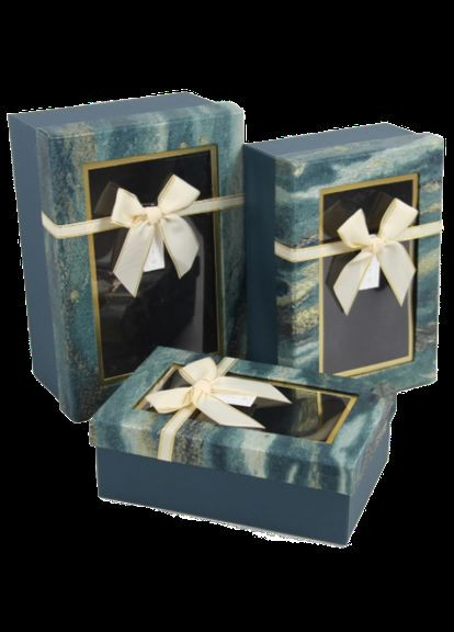 Подарункові коробки 1037K-332 Набір 3 шт TURQUOISE прям. (6990794) UFO (316390636)