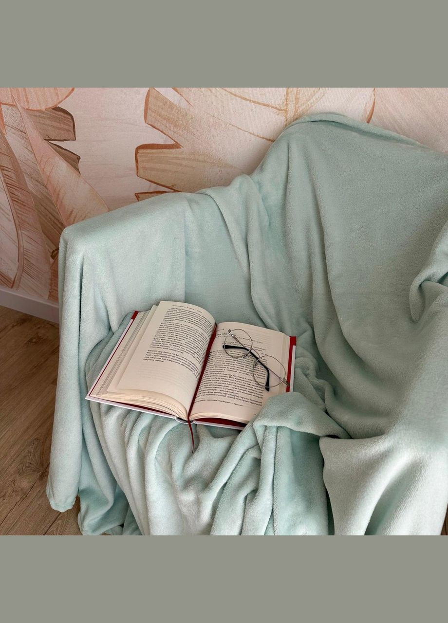 Плед микрофибра велсофт однотонный на диван полуторный 150х200 Беж (М-lel-001) No Brand (306633415)