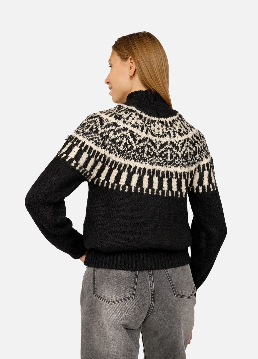 Чорний зимовий жіночий светр колір чорний cb-00262323 No Brand