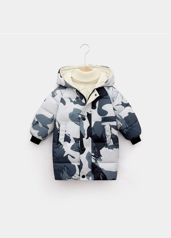 Серая демисезонная куртка детская с капюшоном basic ( ) (9631) Qoopixie