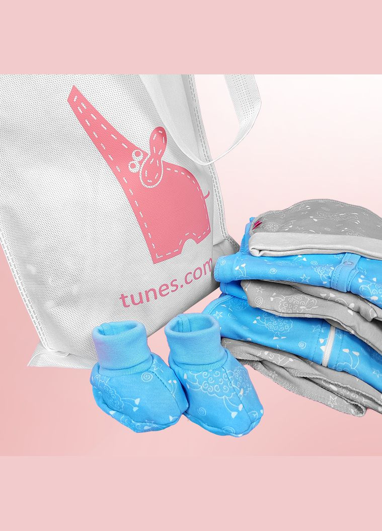 Комбінований набір для новонародженого 13 в 1 blue and sweet dream Tunes