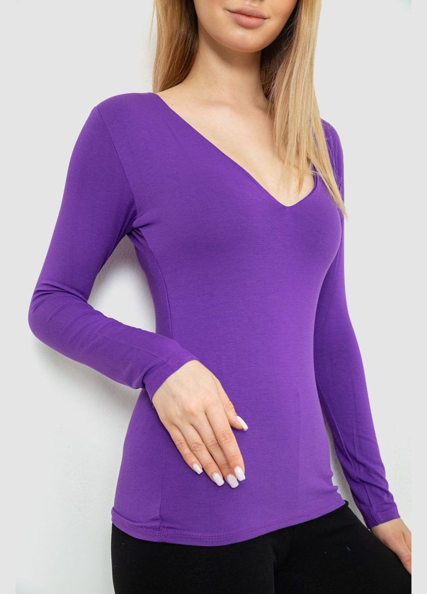 Фіолетова футболка жіноча з подовженим рукавом Ager 186R106