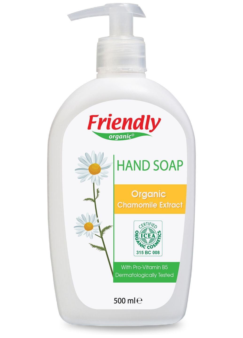 Органічне мило для рук Екстракт ромашки, 500 мл Friendly Organic 8680088180614 (362617259)