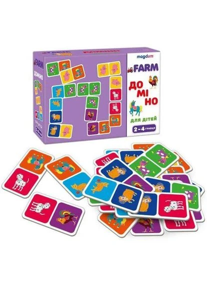 Детская настольная игра Домино для детей Ферма 29 элем (ME5032-22) MAGDUM (374523485)