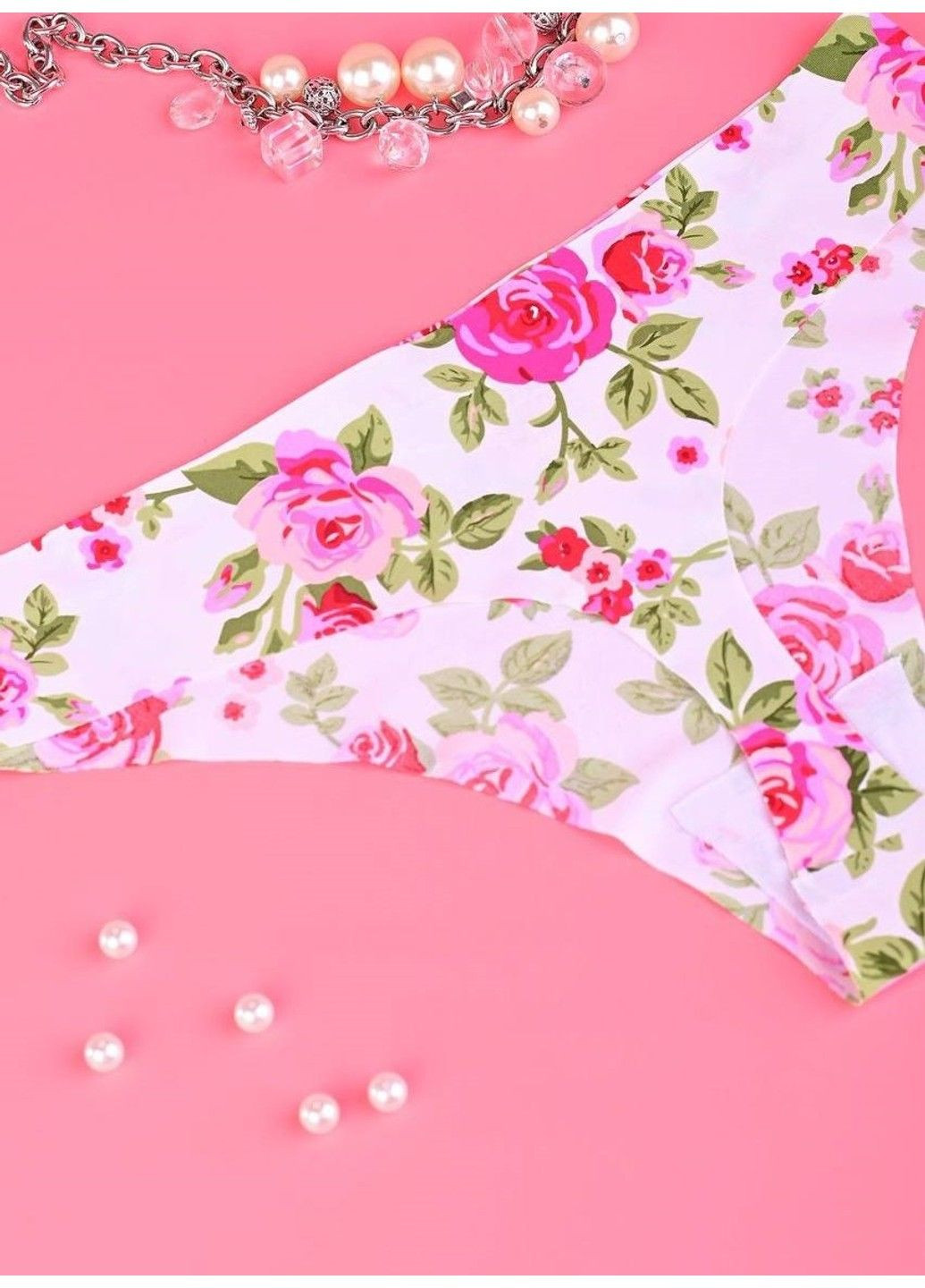 Труси-стринги жіночі La Volle квіти білі Lavolle (316089186)