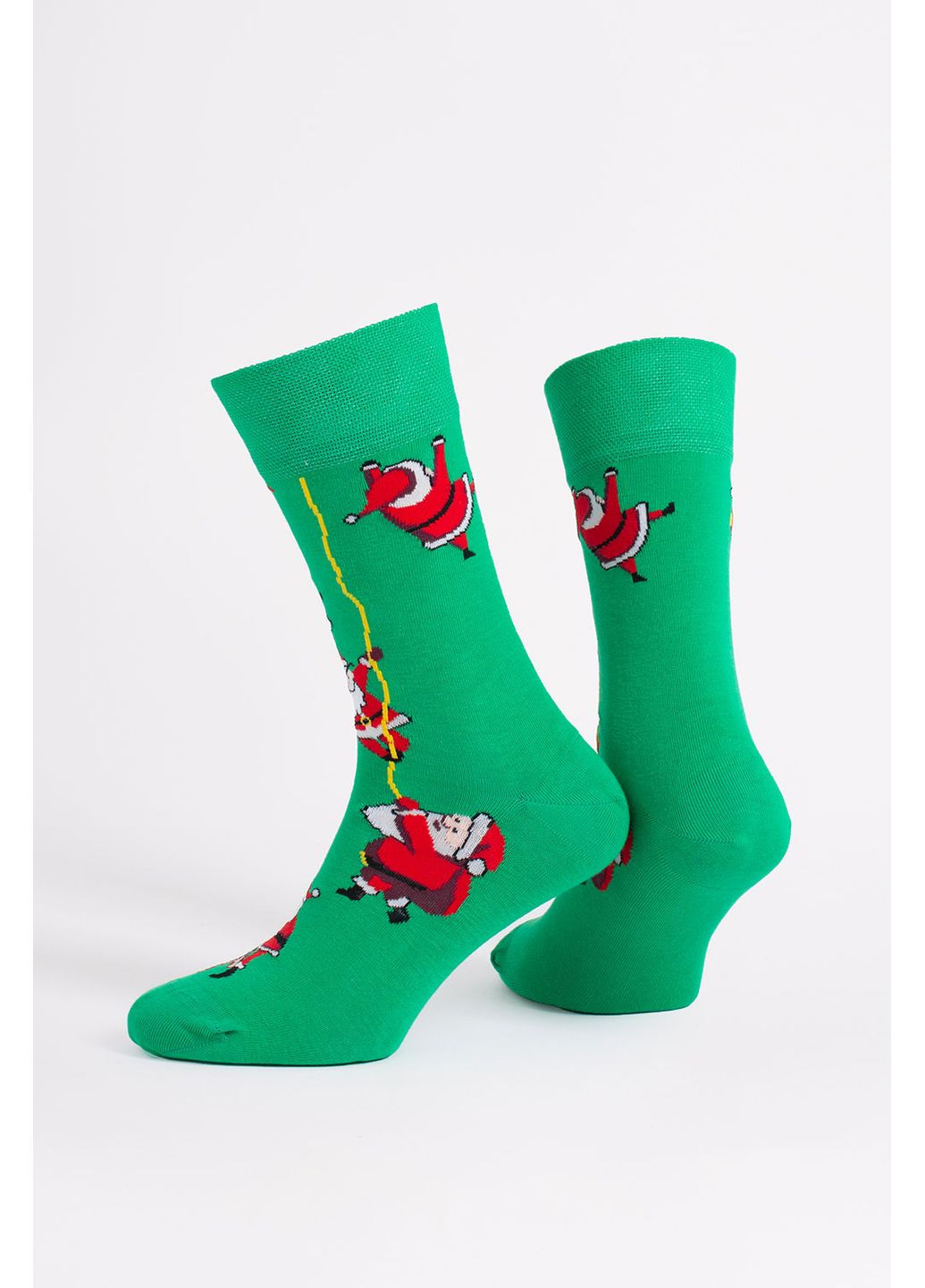 Зелені чоловічі бавовняні шкарпетки Giulia новорічні (370626910)