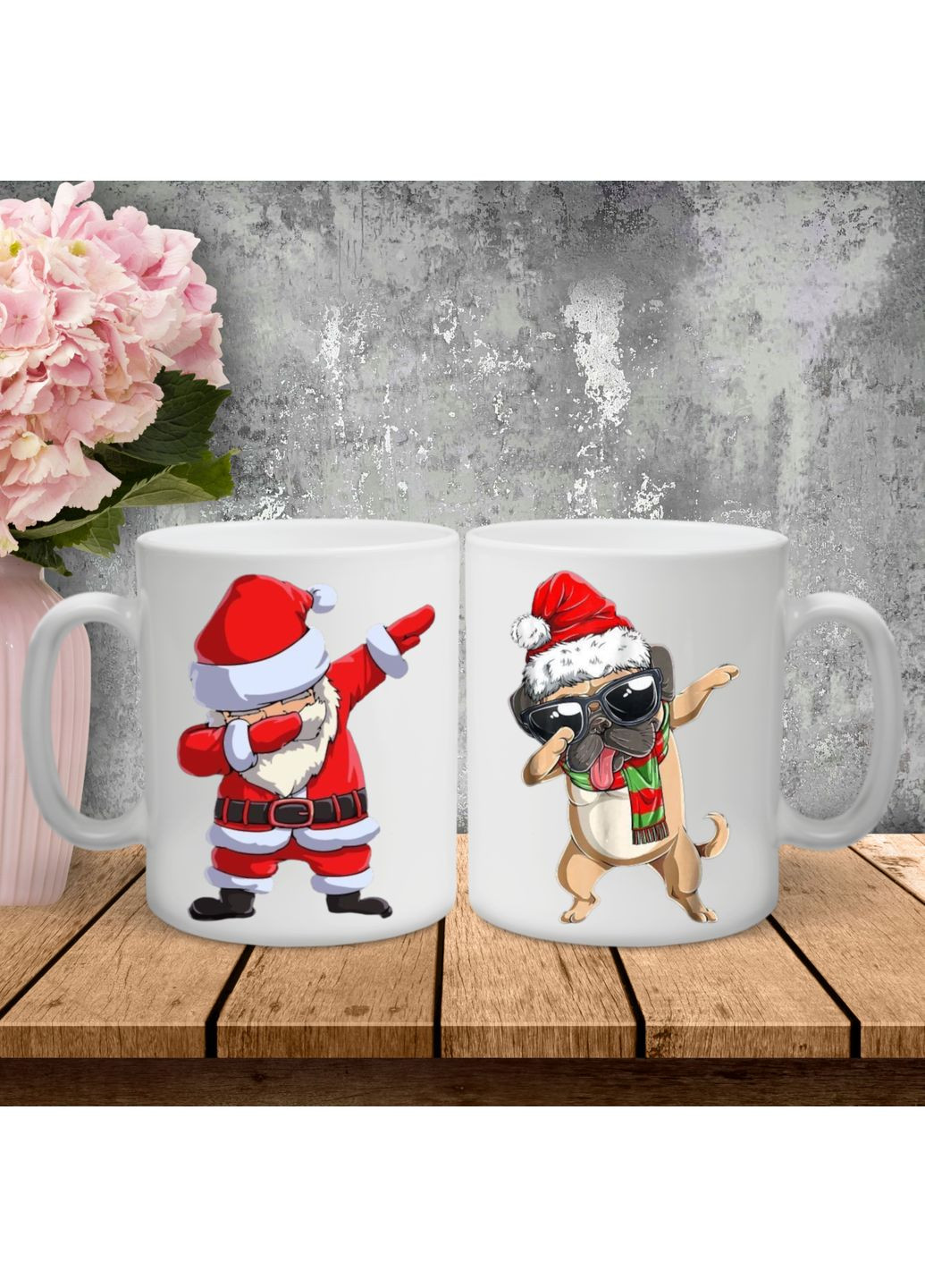 Парні чашки з принтом - Дід Мороз! Hand Made (361266457)