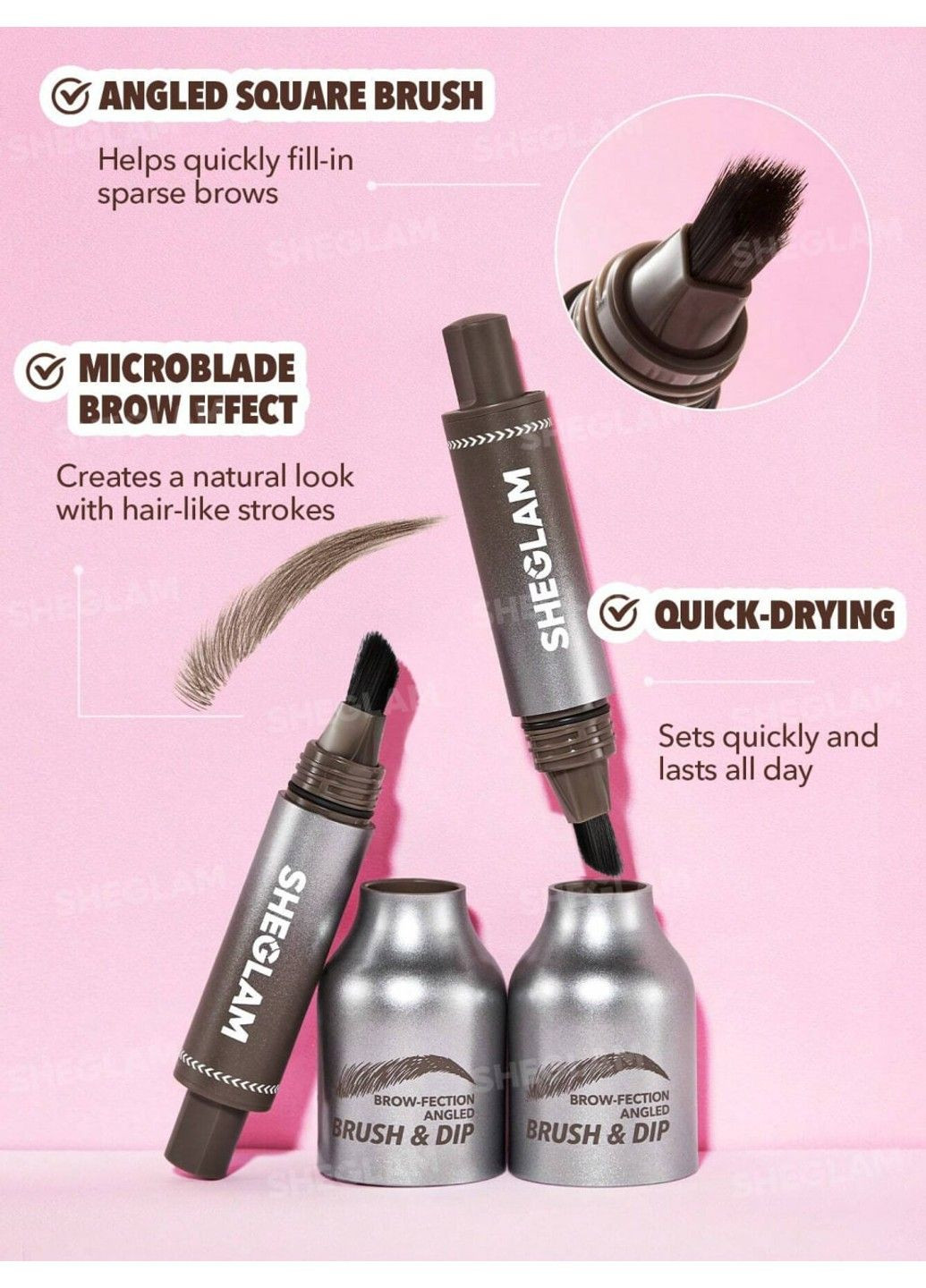 Маркер-помадка для брів Brow-Fection Angled Brush & Dip Auburn 1.2 мл Sheglam (349746984)