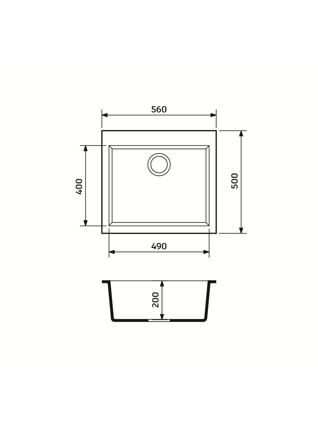 Набор кухонный Univer, искусственный камень, квадрат, без крыльев, 560х500х200мм, чаша – 1, врезная, Avena + смеситель Adamant (370617417)