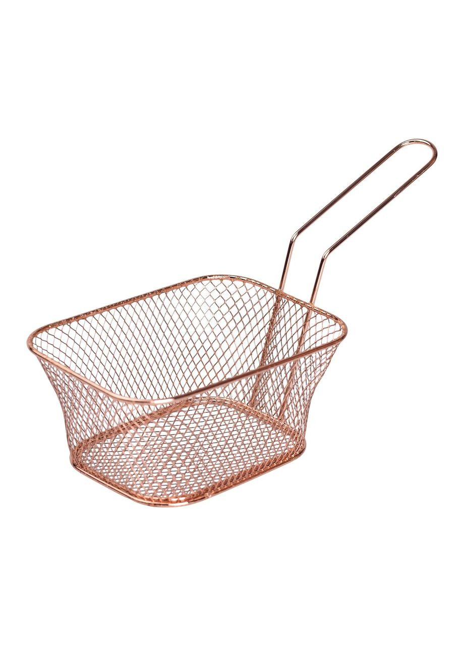 Кошик сервірувальний для подачі фрі та снеків 14×10×6.5 см з нержавіючої сталі посуд для подачі Рожевий HP-19-9-R (A-033465) Zhongjing (361242366)