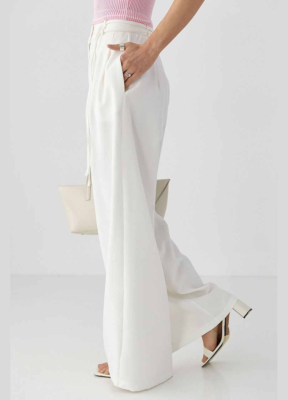Класичні штани-палаццо зі складками Lurex (328633516)