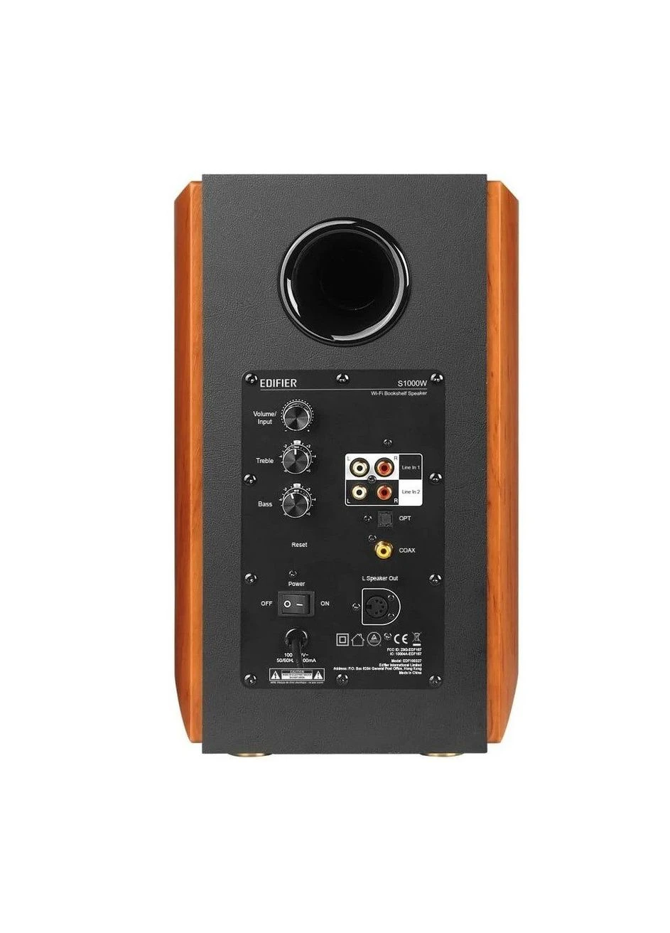 Активные колонки S1000-W 120W Hi-Res, Optical, Coax, RCA, Bluetooth, Wi-Fi Brown Edifier (400501368)