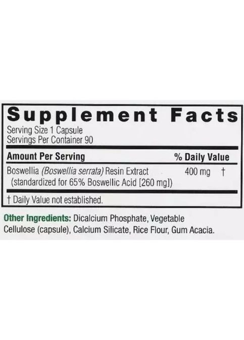 Boswellia 400 mg 90 Veg Caps Nature's Answer (301006186)