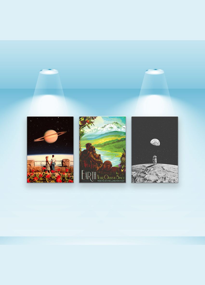 Набір постерів Your oasis in Space (PS-091) 3 шт в наборі Riviera Blanca (303136133)