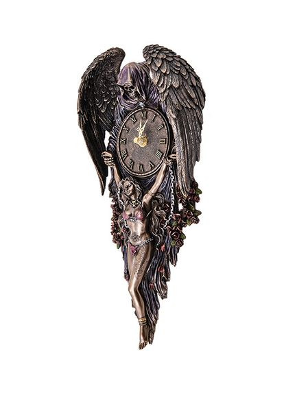 Часы настенные в стиле Фэнтези Встреча со смертью 37 см 1907243 бронзовое покрытие полистоуна Veronese (302239438)