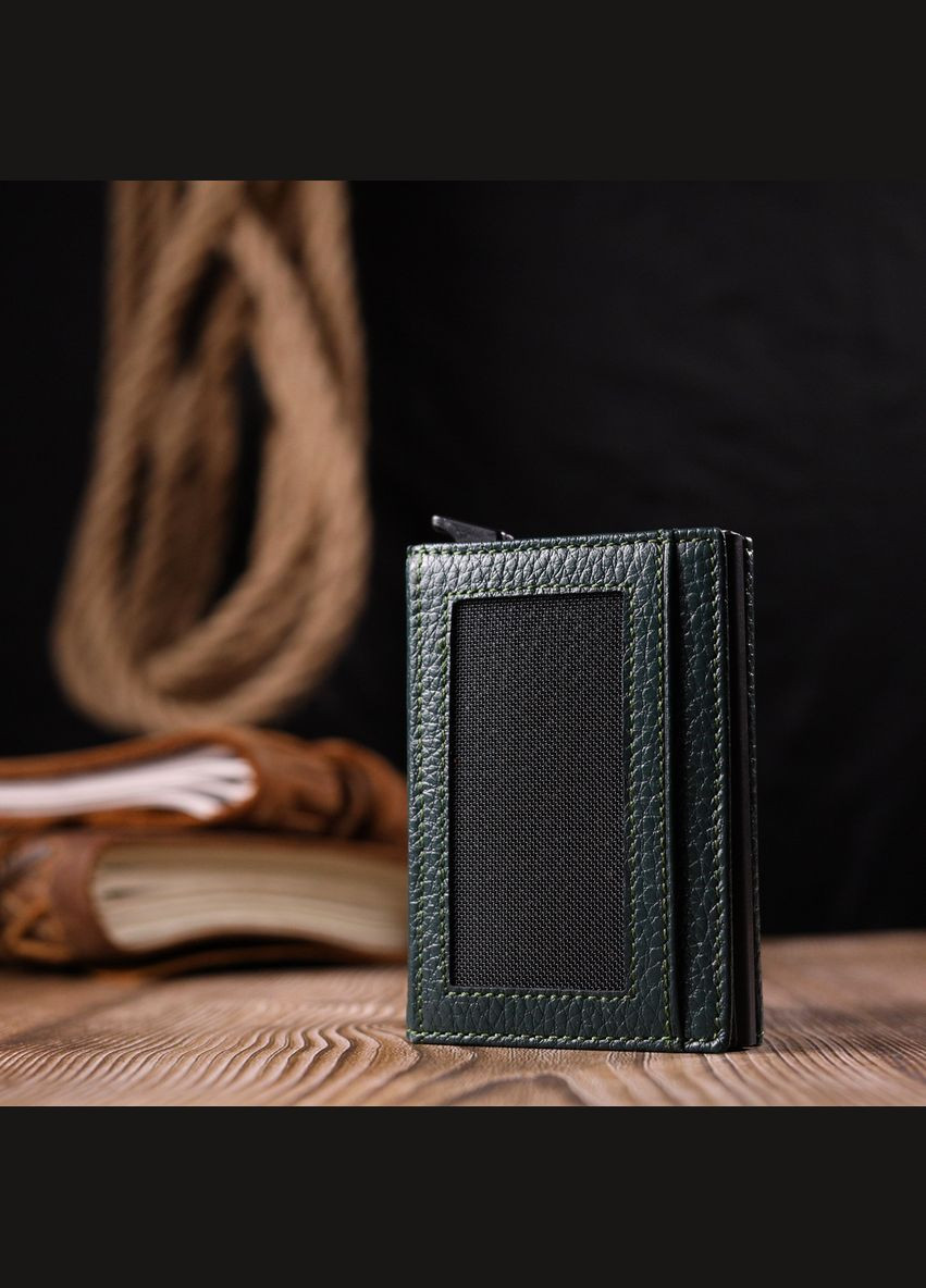 Оригінальна візитниця з натуральної зернистої шкіри 20976 Karya (331913087)