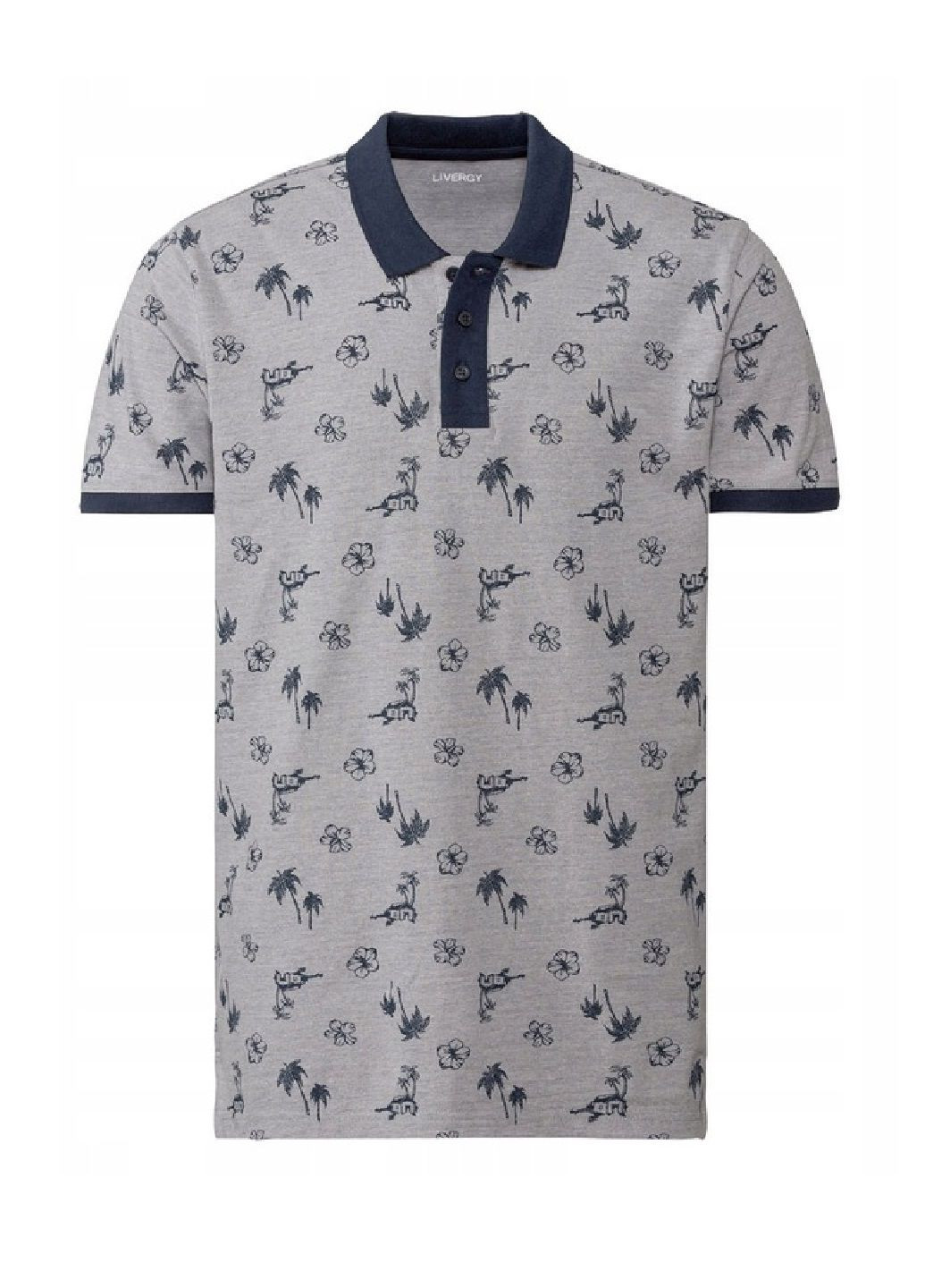 Сіра футболка-поло з коротким рукавом Livergy