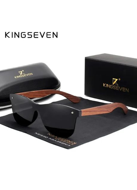 Мужские поляризационные солнцезащитные очки W5504 Black KINGSEVEN (303110878)