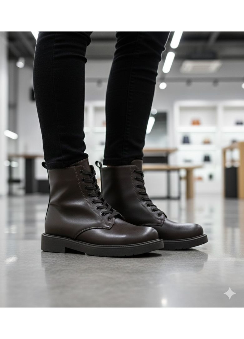 Зимние женские зимние ботинки из натуральной кожи на меху, коричневые. Paradize