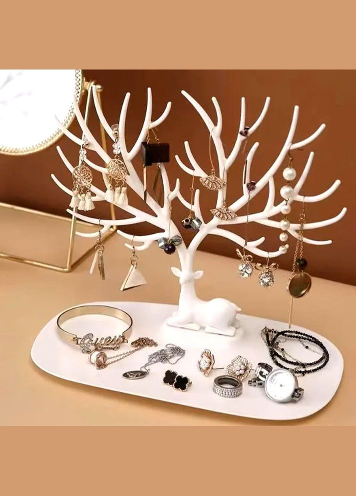 Декоративна підставка-органайзер для прикрас / ювелірних виробів / біжутерії «Олень» Біла (7802506) No Brand (365280652)