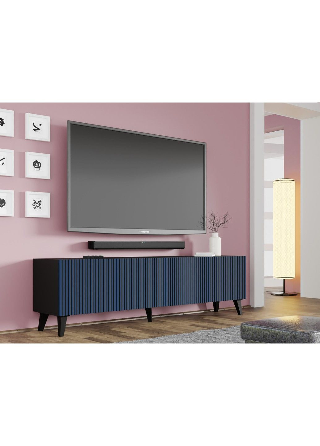Тумба під телевізор у вітальню Ravenna F 200 4D синя Bim Furniture (291124436)