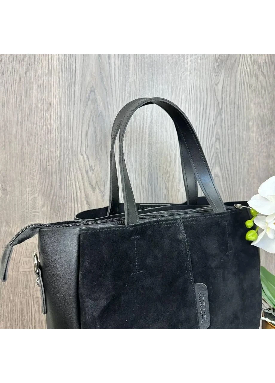 Сумка жіноча замшева чорна MDR No Brand (385867429)