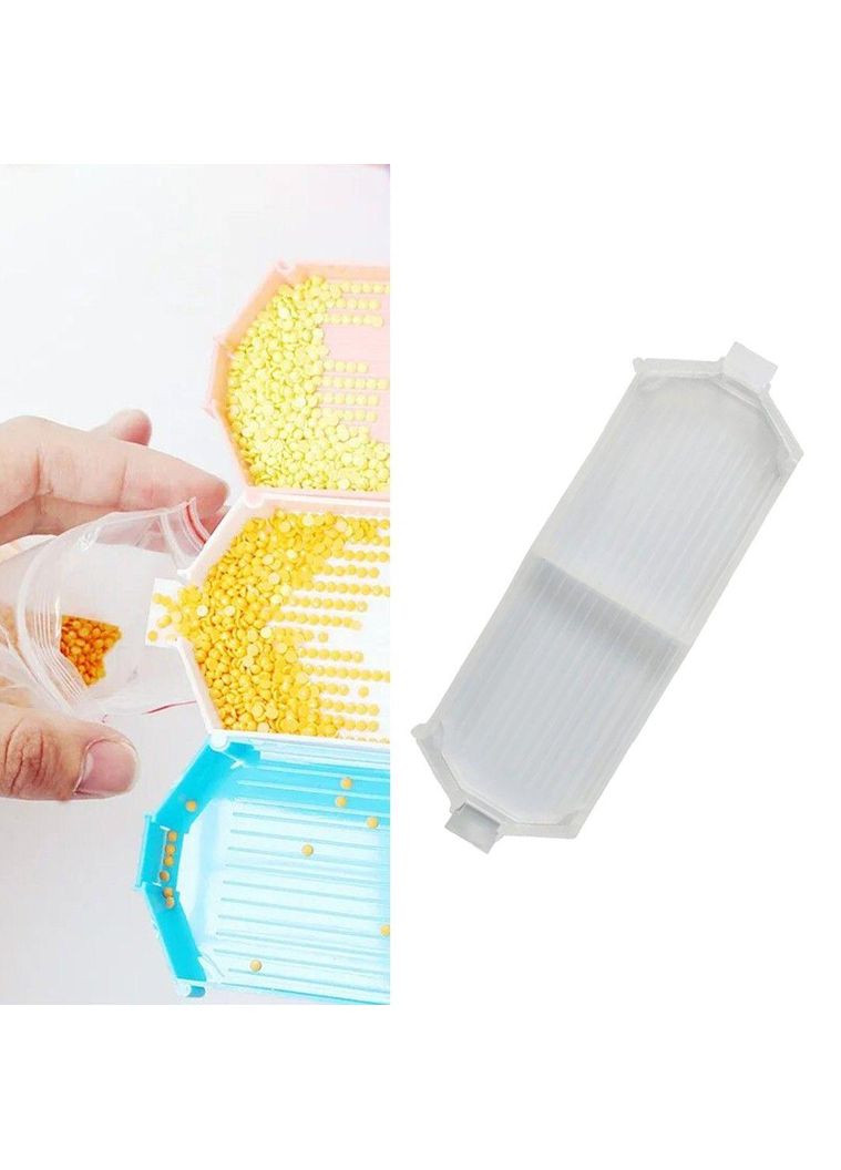 Лоток для стразів алмазної мозаїки подвійний (прозорий) (TRAY101) Brushme (362438687)