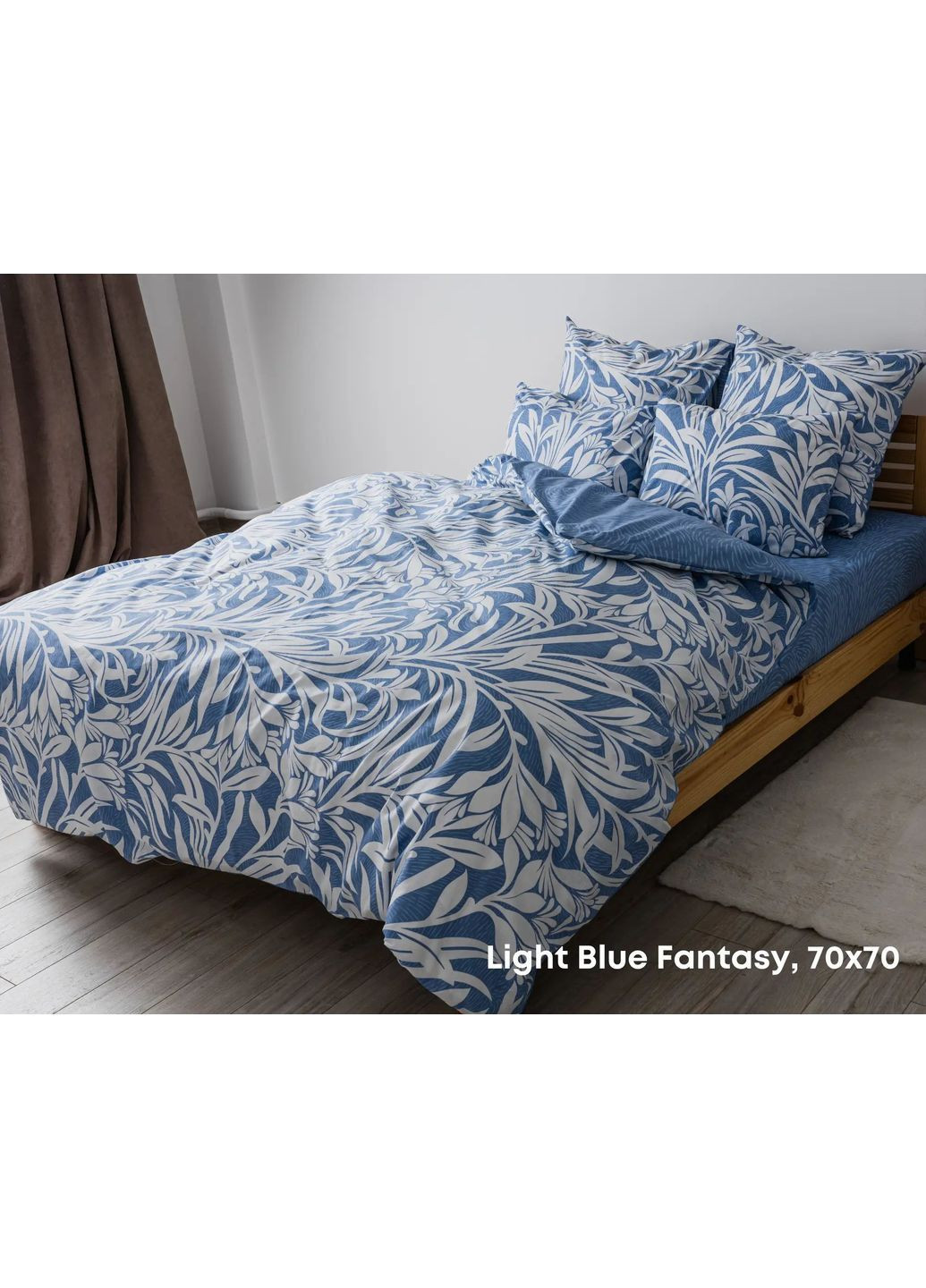 Двуспальный комплект постельного белья Бязь с наволочками 70*70 см, 115 гр/м2 Light Blue Fantasy Синий (19430180215) ТЕП (365851890)