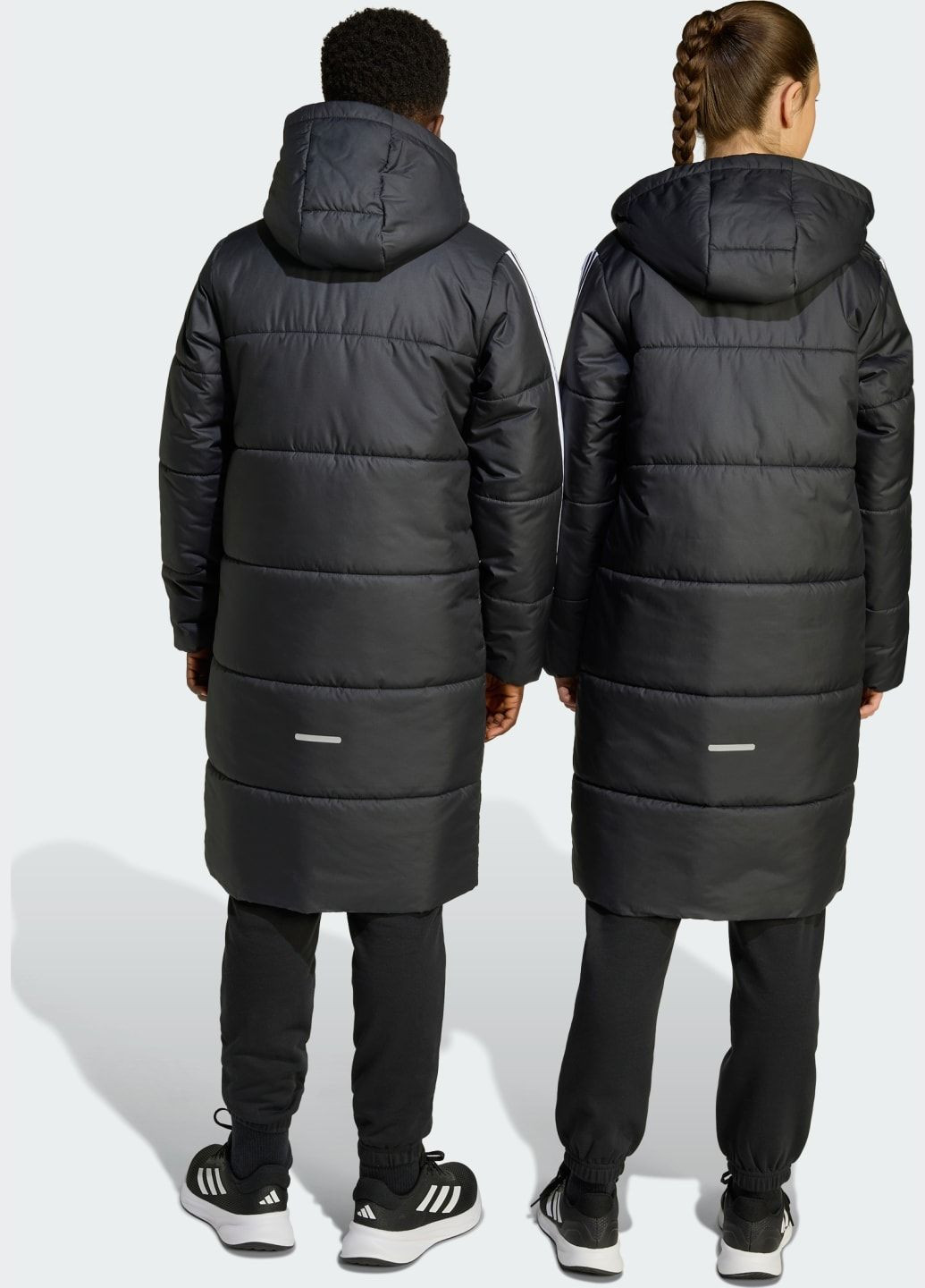 Черная демисезонная пальто long kids adidas