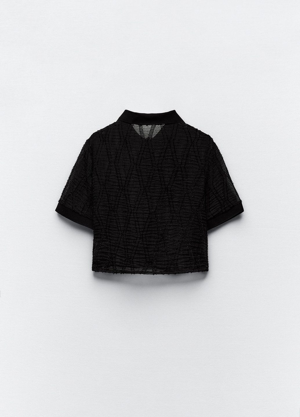 Черная повседневный рубашка с геометрическим узором Zara