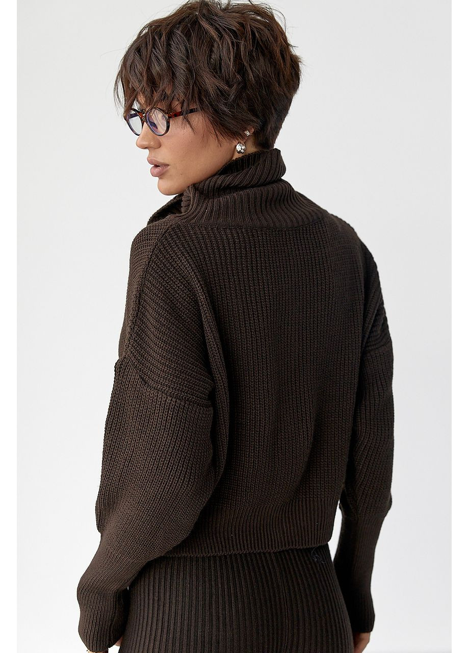 Темно-коричневый демисезонный кардиган Lurex