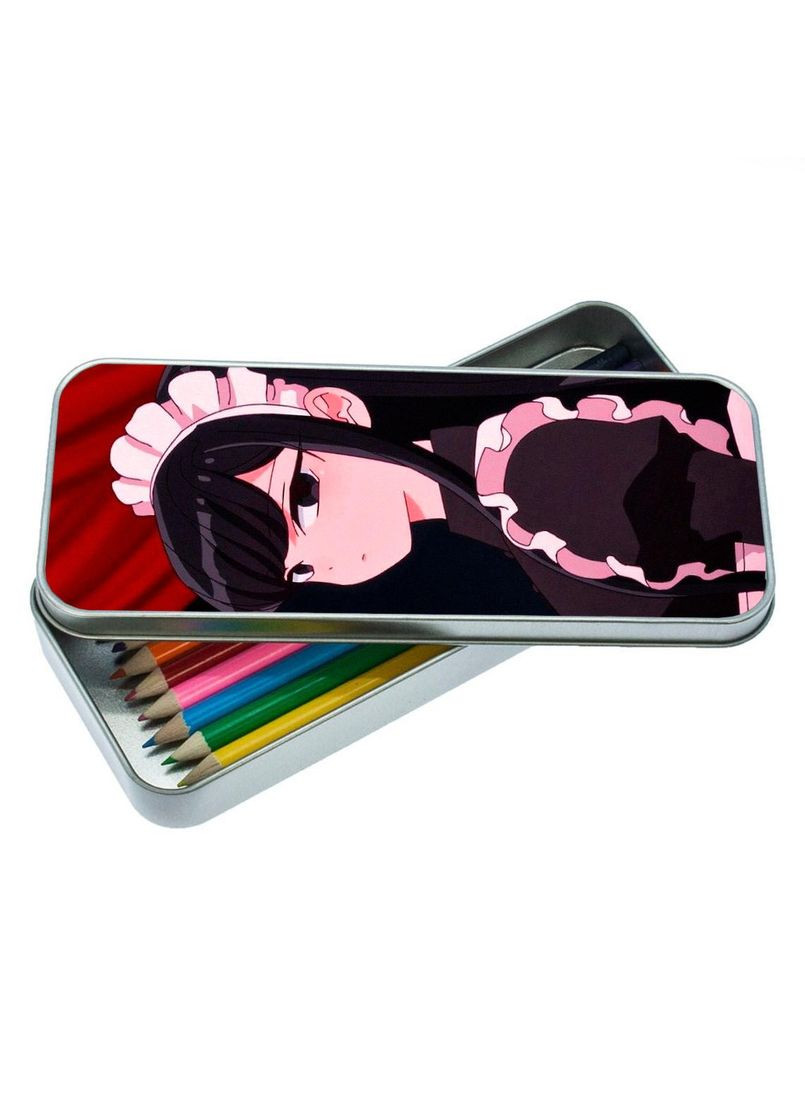 Органайзер для канцелярских принадлежностей металлический, кейс для мелочей У Коми сан проблемы с общением #001 7*18 см Silver No Brand (309157138)