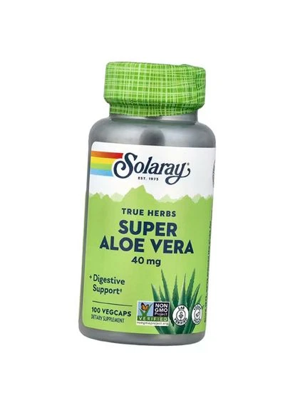 Алое Вера комплекс, Super Aloe Vera 40, 100вегкапс (71411054) Solaray (393643409)