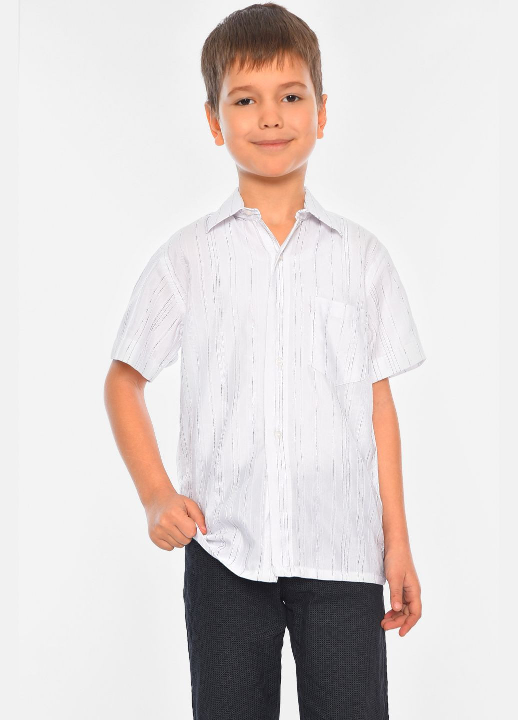 Сорочка дитяча хлопчик біла Let's Shop (316295761)
