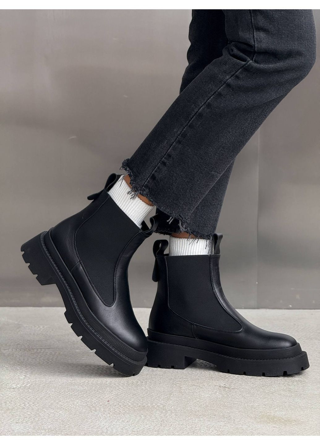 Зимние зимние кожаные челси Helen