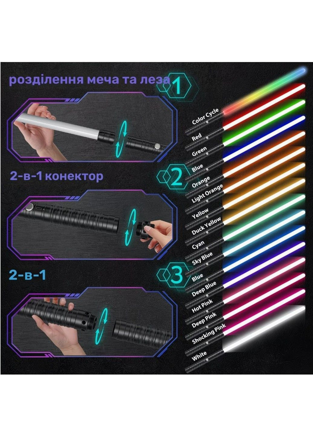 Игрушечный светящийся LED лазерный меч звёздные войны No Brand (387861917)