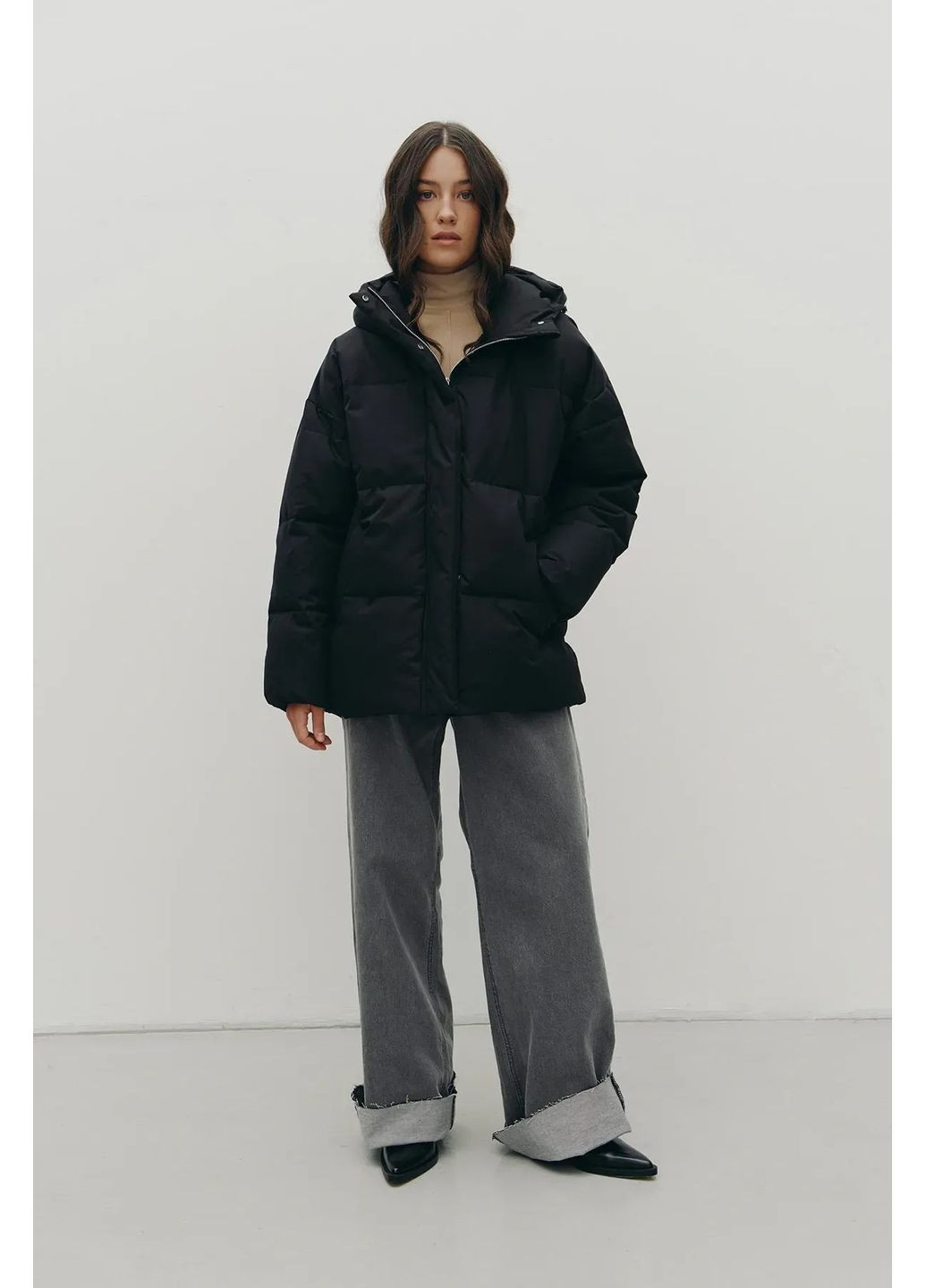 Черный зимний Пуховик Rica Mare