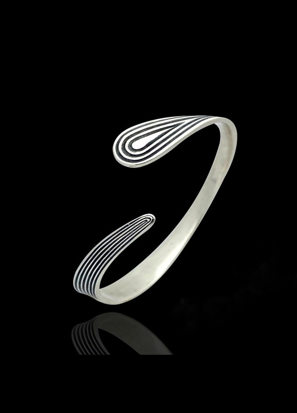 Срібний браслет без каменів Інарі 18 см срібло 925 проби Чорнене 40204 14.25г Nobrand (363969374)