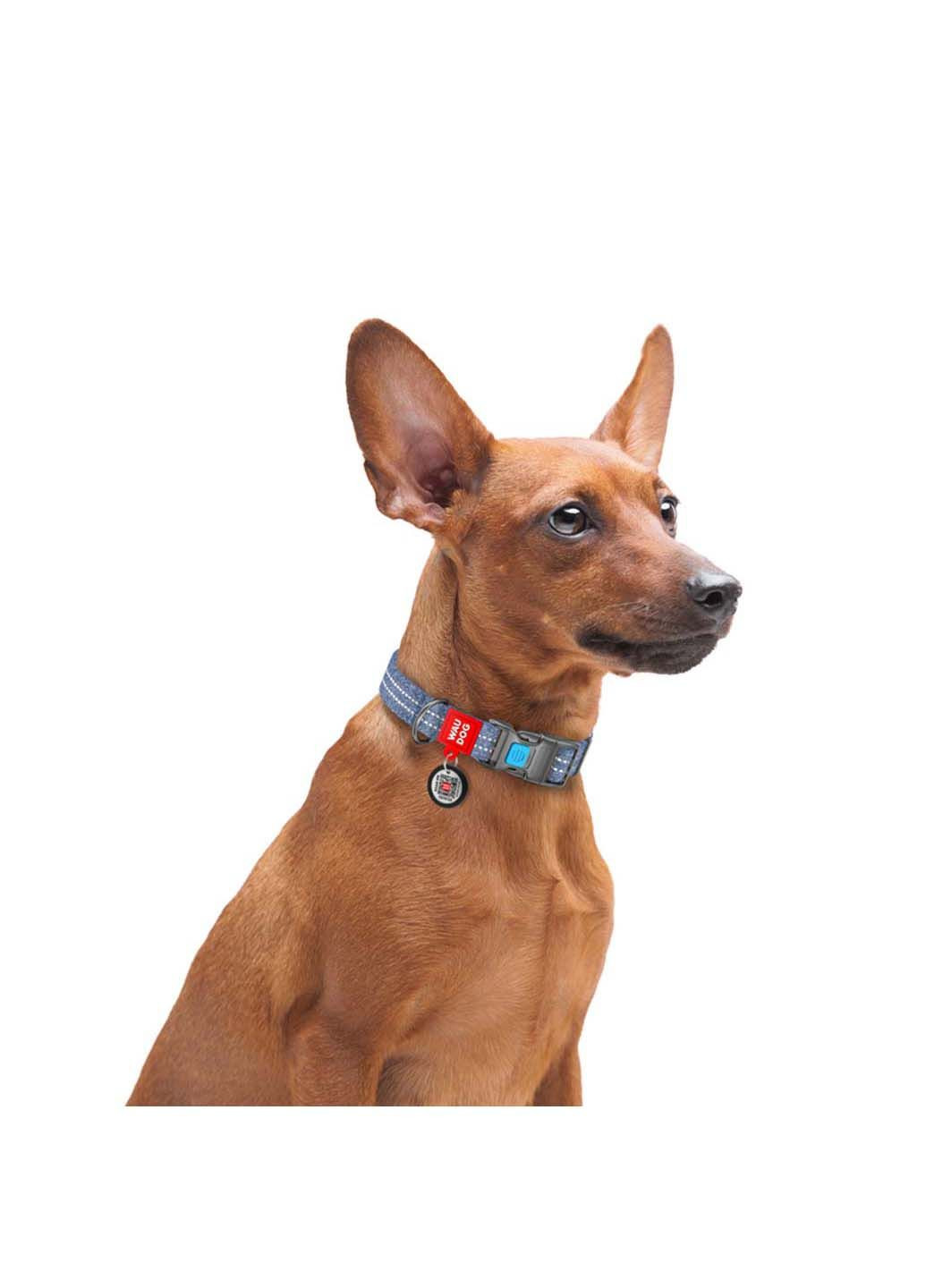 Ошейник для собак Re-cotton cветоотражающий пластиковый фастекс 20 мм 24-40 см WAUDOG (291838691)