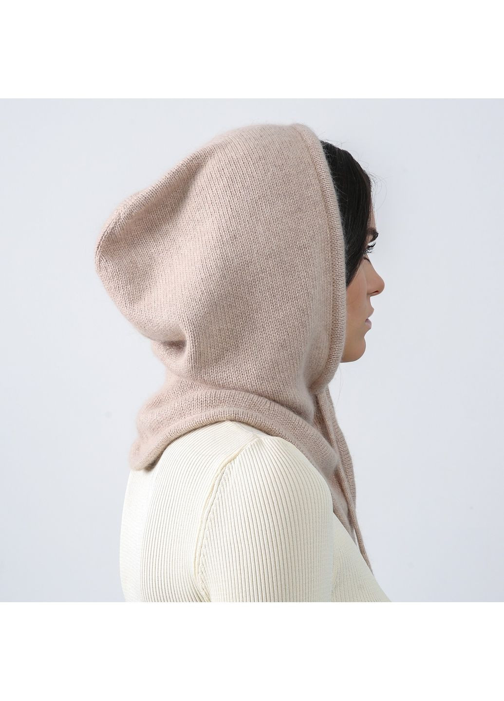 Капор женский ангора бежевый ЛЕНДА LuckyLOOK 952-065 (367831444)