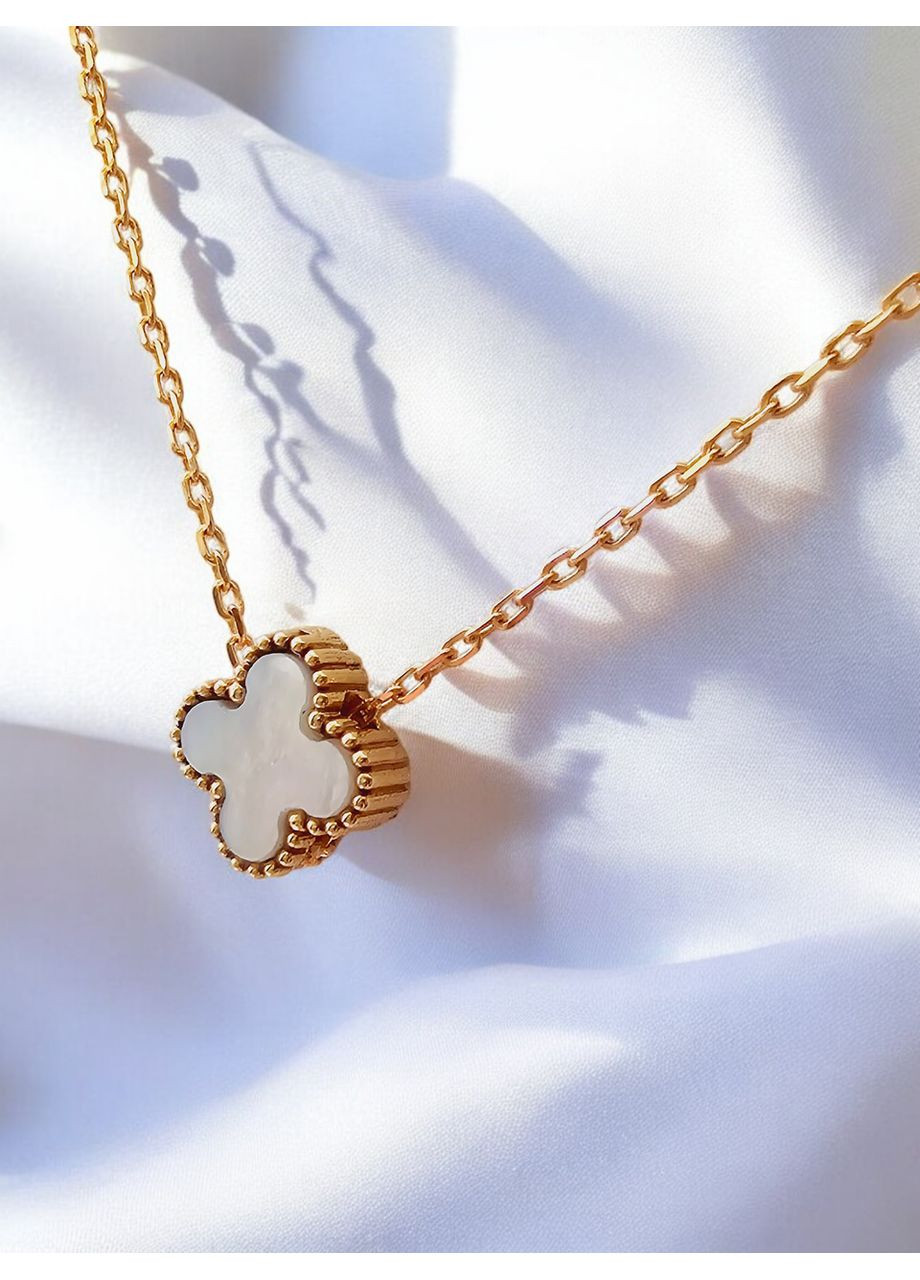 Олотое колье «Клевер» с перламутром Столичная ювелирная фабрика (40-45см) 352773/8п-3л Столична Ювелірна Фабрика (355795902)
