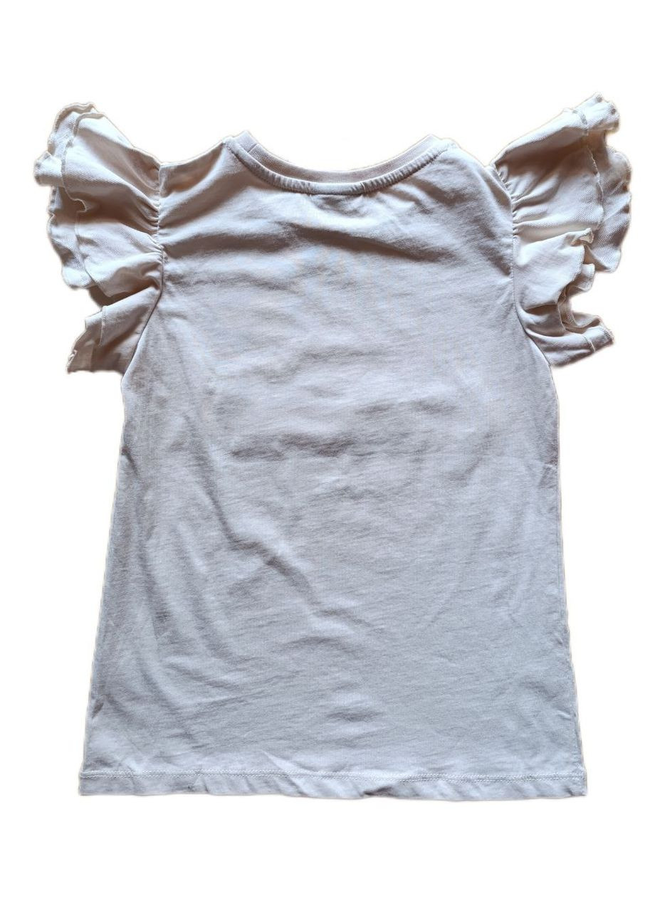 Кремовая летняя детская футболка для девочки 128 размер кремовая 127225 Matalan