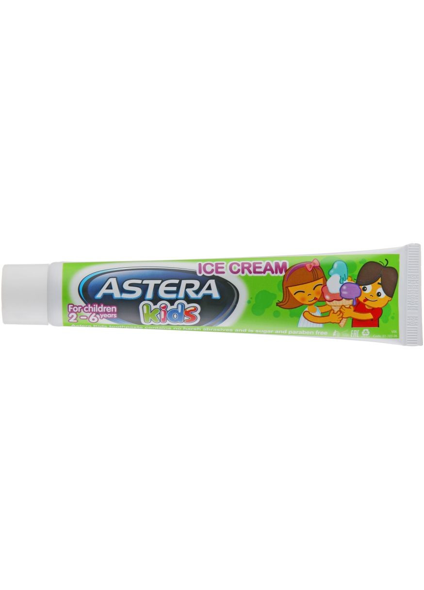 Зубная паста со вкусом мороженого Kids With Ice Cream 50ml (305153-27035) Astera (368603378)