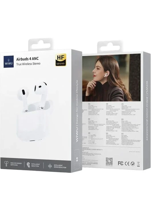 Наушники Airbuds 4 ENC+ANC White [162499] WIWU (399549984)