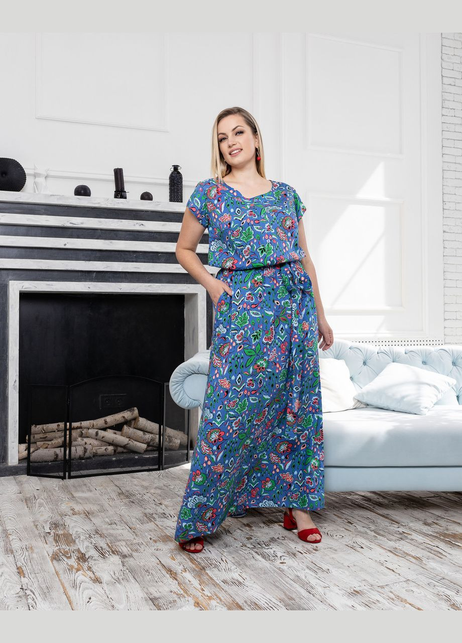 Блакитна повсякденний сукня єсенія блакитна 0412 Vlavi